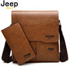JEEP BULUO Man's Bag 2PC/Set Men Leather Messenger Shoulder